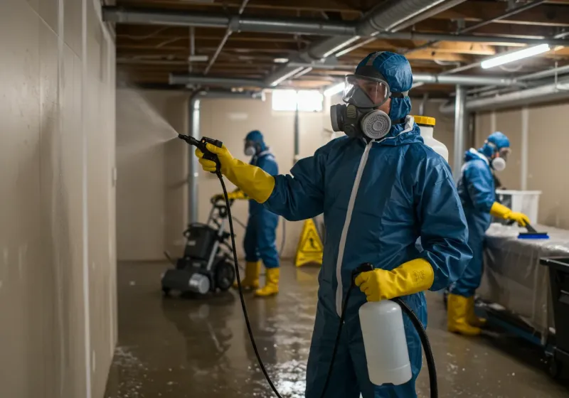 Basement Sanitization and Antimicrobial Treatment process in Northlakes, NC