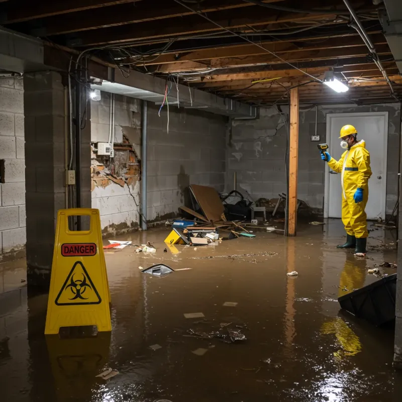 Flooded Basement Electrical Hazard in Northlakes, NC Property