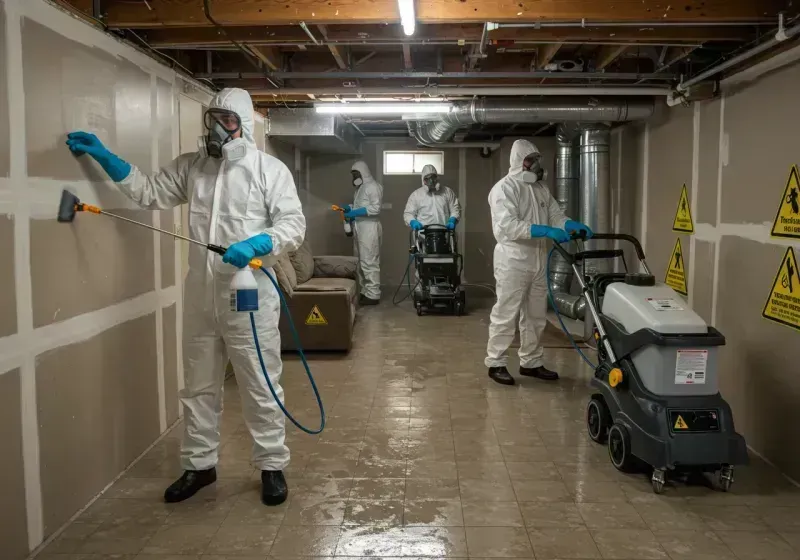 Basement Moisture Removal and Structural Drying process in Northlakes, NC